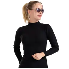Blusa Camiseta Feminina Cacharel Gola Alta Segunda Pele Manga Longa do P ao GG
