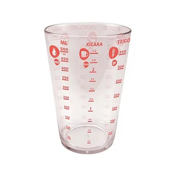 Copo Plástico Medidor Dosador Receitas Graduado 500ml