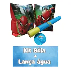 Kit Bóia de Braço + Lança Água Criança Infantil Piscina 18 x 14 cm Peso máximo 18 Kg