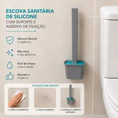 Escova Sanitária Silicone Base Fixa Parede