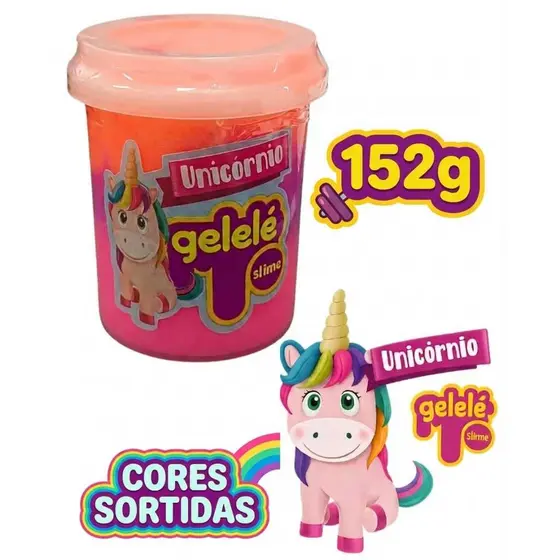 Slime Infantil Color | Unicórnio | Glitter 152g Gelelé
