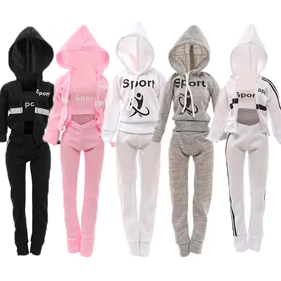 Estilo De Moda 4 Peças Roupas De Boneca Calças Superiores Vestir-Se 11.5 Polegadas/30cm Para Crianças Menina Brin