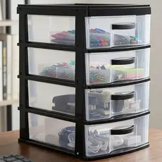 Gaveteiro Organizador de Mesa 2 3 4 Gavetas Armário Multiuso em Plástico Reforçado
