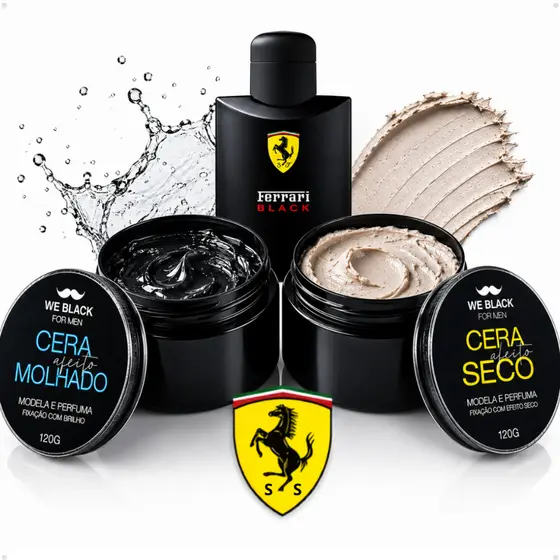 Pomada Pasta Modeladora Masculina We Black 120g Brilho Seco