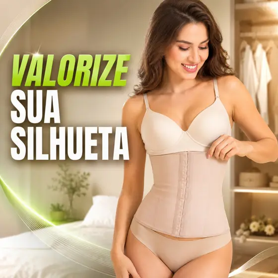Cinta Abdominal Feminina Esbelt Ref 404 Emborrachada Modeladora Redutora Cintura Colchete Ajustável