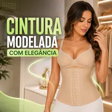 Cinta Modeladora Esbelt B16 Sustentação16 Barbatanas Corset Feminino Abdômen Cintura Fecho Triplo