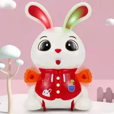 Coelho Dançante Elétrico Brinquedo Giratório De 360 Graus Com Luz E Música , Dançarina De Pelúcia De Fofo Para