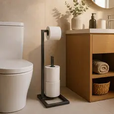 Suporte De Papel Higiênico Tubo de Chão Modelo Premium Para Banheiros e Lavanderia