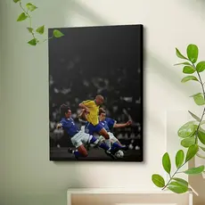 Quadro Decorativo Futebol Ronaldo Fenômeno Brasil x Itália