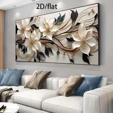 Quadro Decorativo Lírios Esculturais e Movimento Fluido