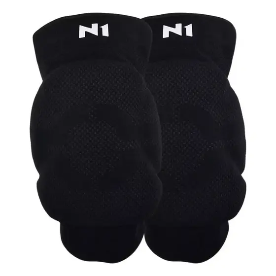 Joelheira Vôlei Profissional Knit 3d Spry N1 Sport Proteção - Preto Amortecedor Impacto Treino