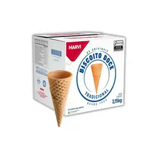 Casquinha Para Sorvete Marvi 3,15kg 300 Unidades Sorveteria Crocante Cone Atacado
