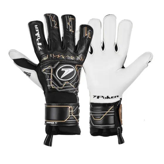 Luva De Goleiro Poker Champion 9 Profissional Futebol Preta Society Proteção Espuma Original