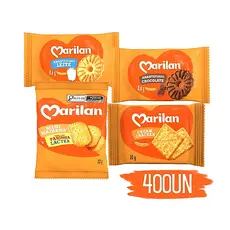 Biscoito Em Sachê Sortidos Marilan Amanteigados Bolacha 400un Kit Coffee Break Café da Manhã Hotel