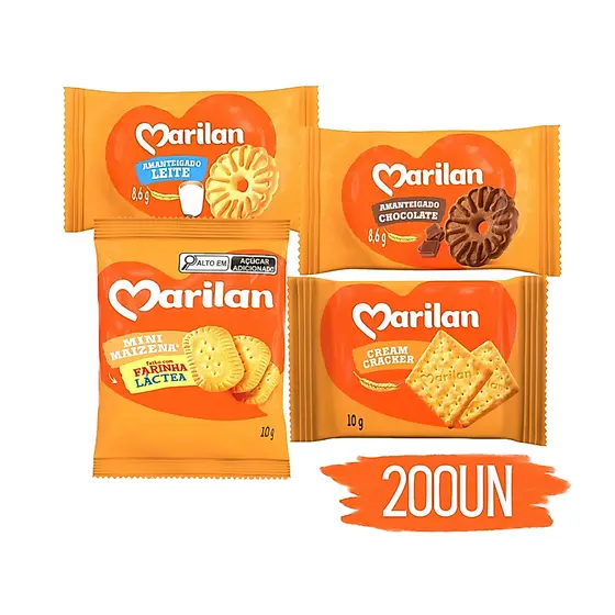 Biscoito Em Sache Sortidos Marilan Amanteigados Bolacha 200u