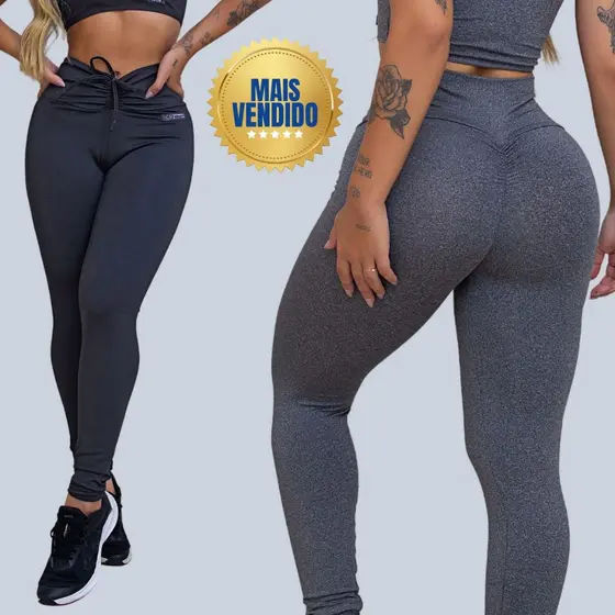 Kit 2 Calças Legging Levanta Bumbum Pode Escolher Cor