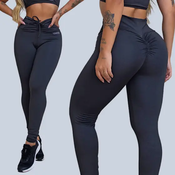 Legging Levanta Bumbum - Cintura em V - Suplex Premium - Modeladora