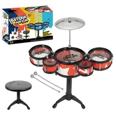 Mini Bateria Infantil Completa Com Banquinho Instrumento Tambor Brinquedo Menino Criança Kizumba