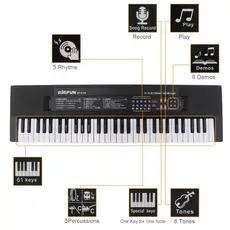 Teclado Musical Eletrônico Musica Bigfun Bf-6138 Teclas Microfone Completo