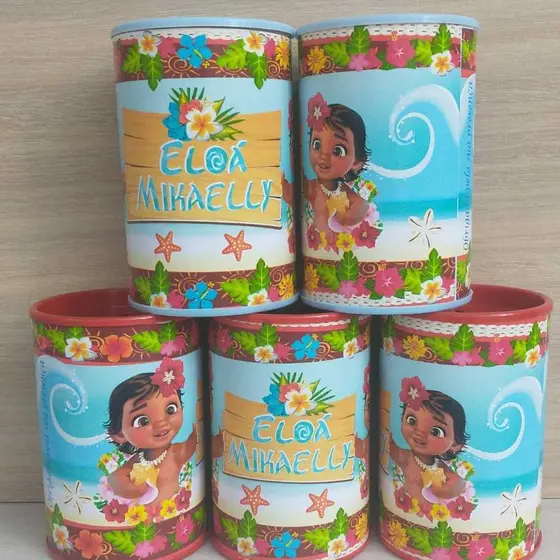 10 cofrinhos personalizado para festa infantil lembrancinha Moana Baby