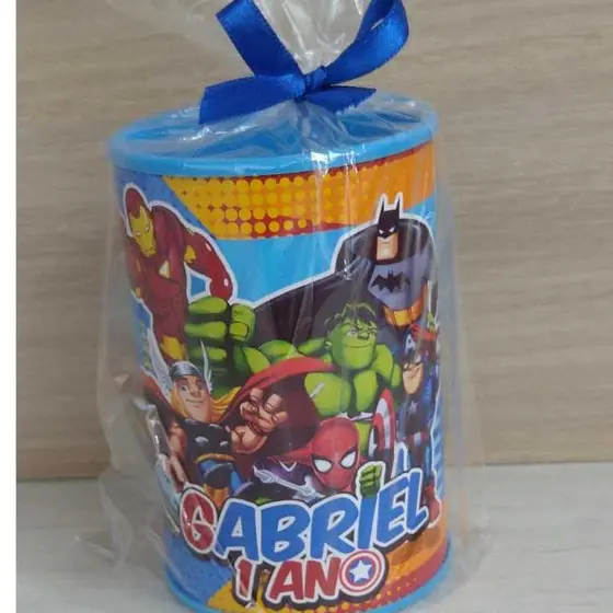 10 cofrinhos personalizado para festa infantil lembrancinha Super heróis