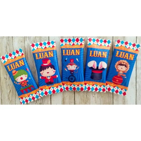 50 balas personalizadas para festa infantil Lembrancinhas circo