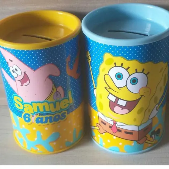 10 cofrinhos personalizado para festa infantil lembrancinha Bob Esponja