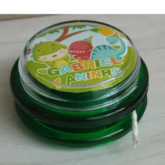 Kit 7 Io-iô Lembrancinha Personalizado  festa infantil  Dino Baby