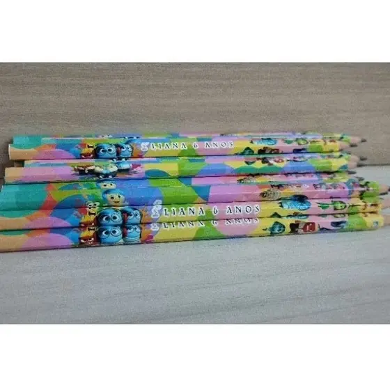 30 lápis personalizados lembrancinha festa infantil decoração divertidamente