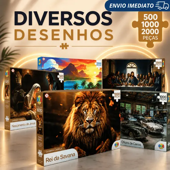 Quebra Cabeça 500 Peças - 1000 Peças - 2000 Peças Premium - Escolha Desenhos