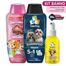 Kit Shampoo para Cachorro Neutro Shih Tzu Lhasa Apso + Condicionador + Colônia Pet Cães Envio Rápido
