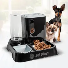 Kit Comedouro e Bebedouro Dupla Função Dispenser de ração 1 Litro de Água Comedouro Cachorro e Gato Cães e Gatos