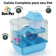 Gaiola Para Hamster Completa 3 Andares Com Casinha Rodinha Bebedouro Roedores Sirio Anão Russo