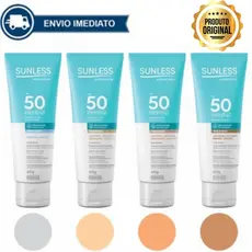 Protetor Solar Facial c/ Cor Toque Seco FPS 50 Alta Proteção Efeito Natural Sunless Envio Imediato