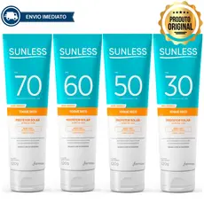 PROTETOR SOLAR CORPORAL E FACIAL TOQUE SECO E LONGA DURAÇÃO NA PELE 120G SUNLESS ENVIO IMEDIATO