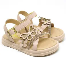Sandália Infantil Modelo 080-022 Menina com Borboleta e Brilho – Confortável e Leve