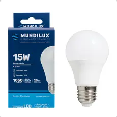 Kit 10 Lâmpadas LED Bulbo15W Mundilux Cor Branco Frio 6500K Bivolt Super Econômica