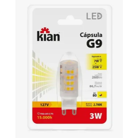 Lâmpada Led G9 3w 2700k 127v