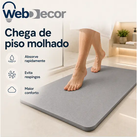 Tapete De Pedra Banheiro Diatomita Absorção Imediata 60x39cm