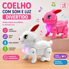 Brinquedo Interativo Coelho Luz Som Diversão Crianças 4-8 Anos