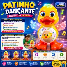 🐤 Patinho Dançante Musical com Luzes – Interativo e Divertido