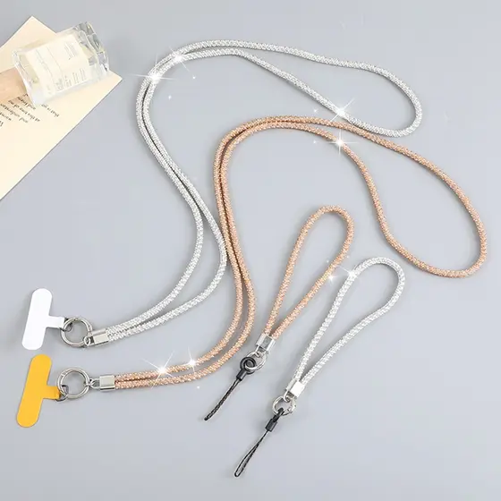Cordão De Telefone Com Strass Pingente De Luxo Completo Corrente De Celular Anti-Perda