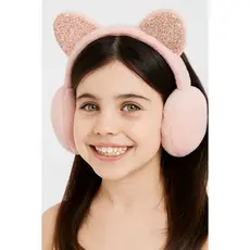 Protetor Aquecedor De Orelha Infantil Pelúcia Macia Orelinha Gliter Tiara