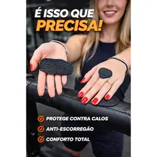 Luva Academia Musculaçao Treino Max Grip Protetor Anti Calo Preto Geométrico Antiderrapante Mais Pegada