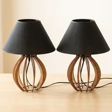 Kit Abajur Cupula Preto - Luminária de Escritório Decoração Quarto / Sala Decorativo