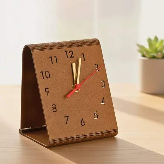 Relógio de Madeira Decorativo em MDF Para Sala Mesa Escritório