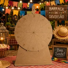 Roleta Para Festas 50cm de Diâmetro Sorteio Em MDF Resistente Gincana Escola