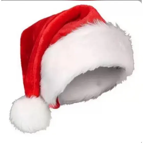 Gorro Papai Noel Veludo Elegância Vermelho  Touca Natal Premium
