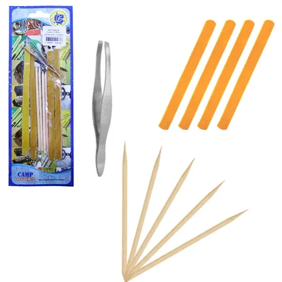 KIT MANICURE COM LIXA DE UNHA + PALITO + PINCA DE SOBRANCELHA