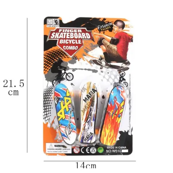 Kit 3 Mini Skate de Dedo Profissional brinquedo Infanti Radical Xtreme